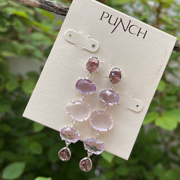 Pink & Purple Dangle Earrings - Picture 10 of 14